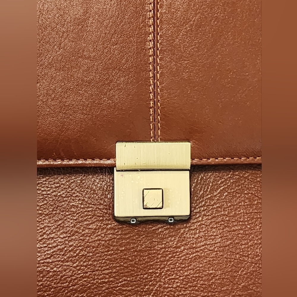 Vintage 1907 Brown 100% Leather Briefcase - Picture 3 of 15